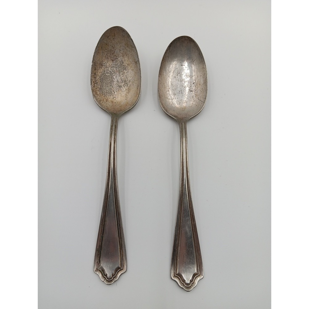 2pc Jefferson Silverplate Flatware Oneida Tablespoon 1913 Simeon & George Rogers
